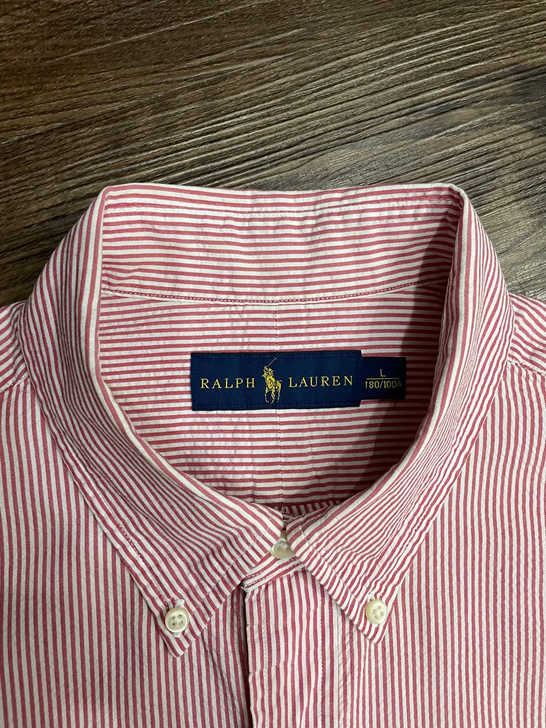 폴로 시어서커 레드 스트라이프 반팔 셔츠 상품이미지4