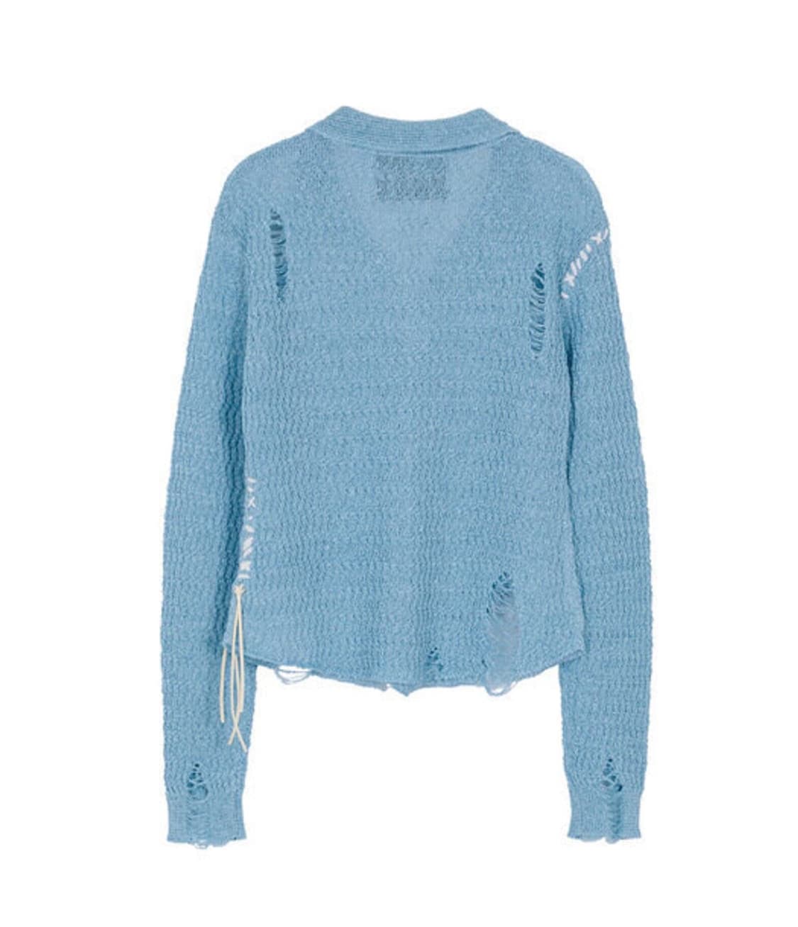 앤더슨벨 데미지 니트 블루 상품이미지5