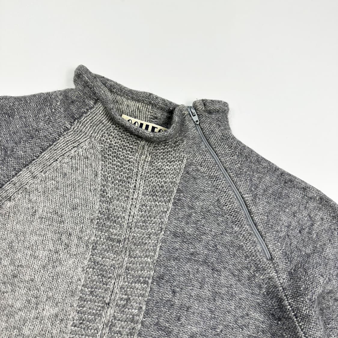 made in ITALY 하프집 모트넥 니트 그레이 L 상품이미지4