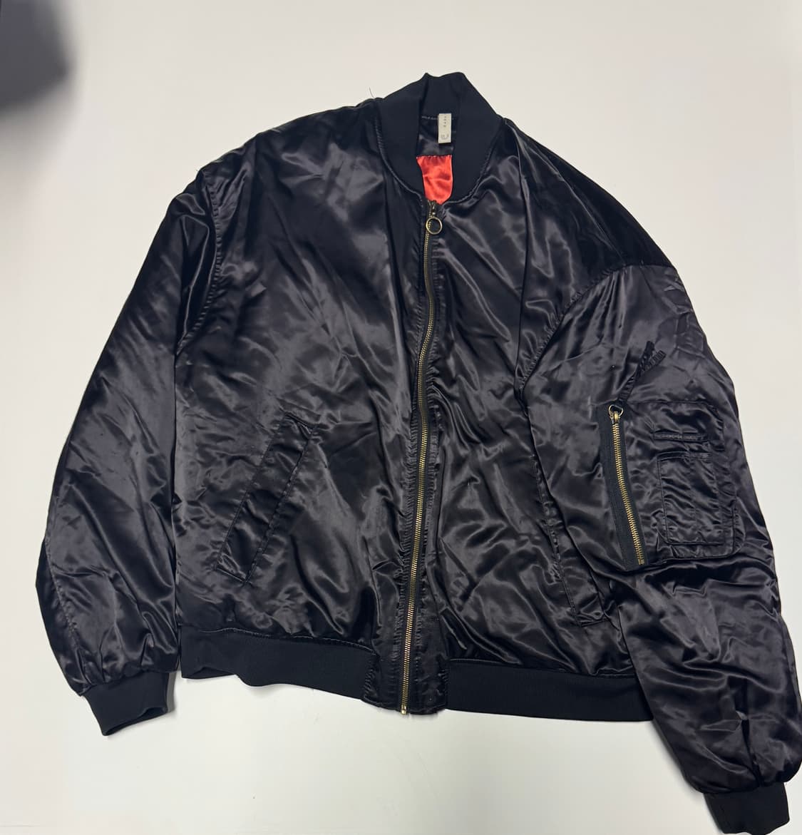 자라 ZARA 오버핏 ma-1 암포켓 항공 다운 점퍼 블랙 상품이미지1