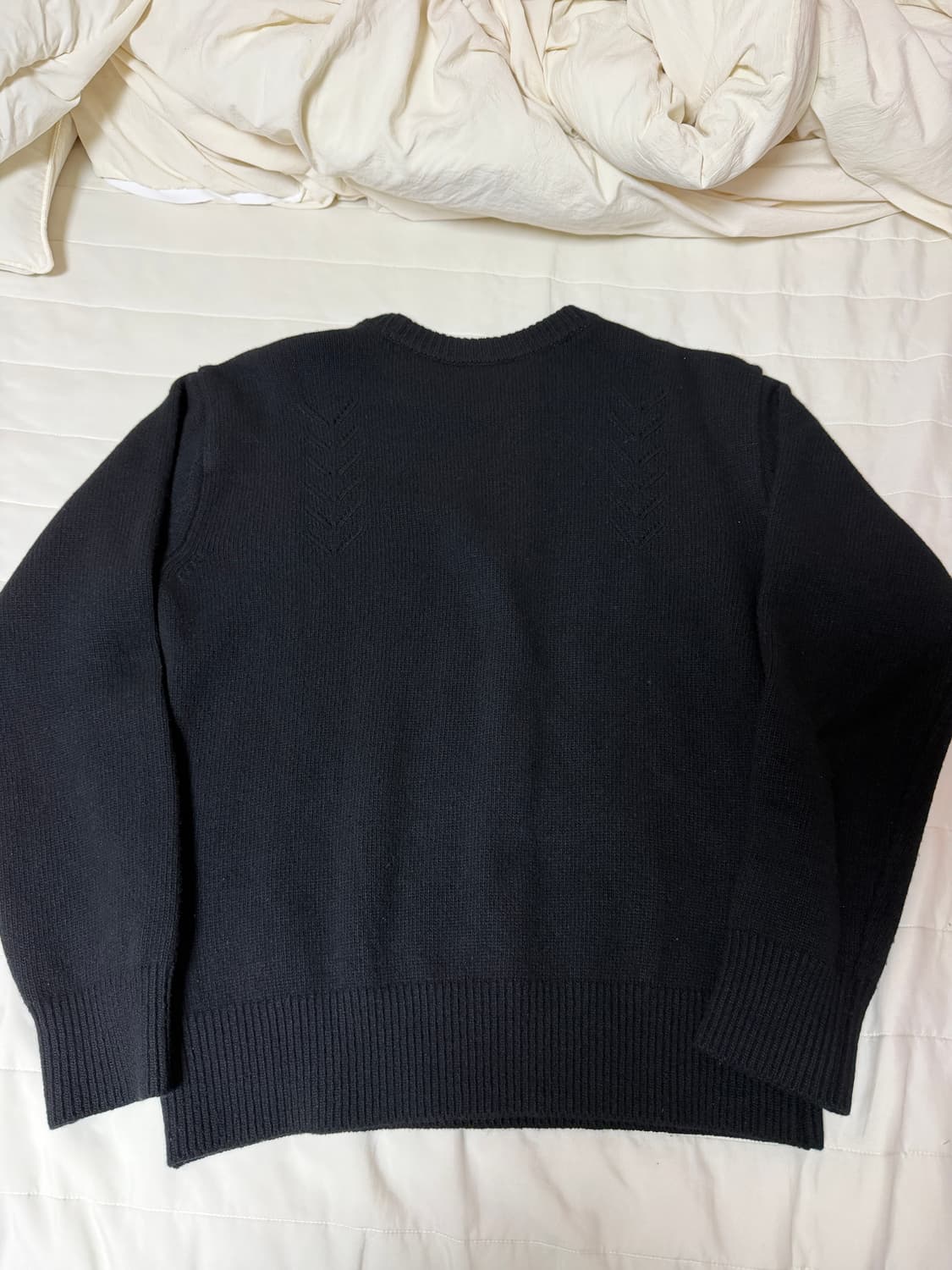 (1size) 월스와일무브먼트 숄더 슬릿 니트 블랙 상품이미지2