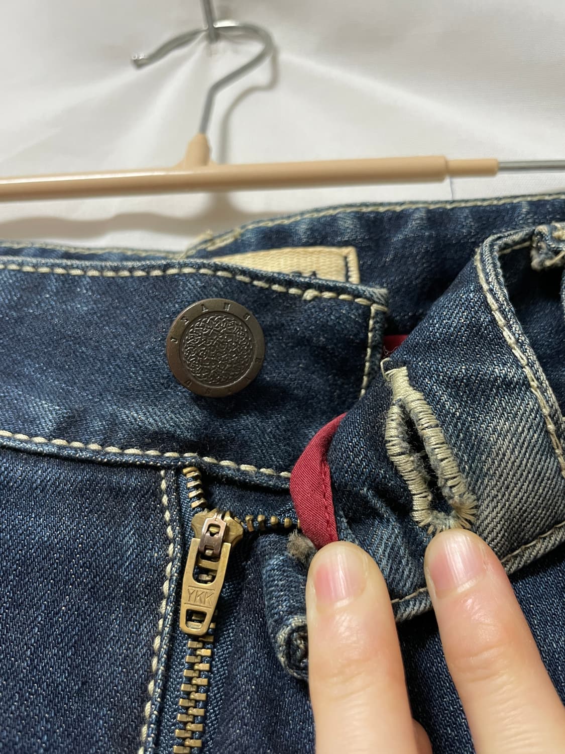 EVISU 에비수 독수리 자수 록 펑크 워싱 데님팬츠 34 상품이미지4