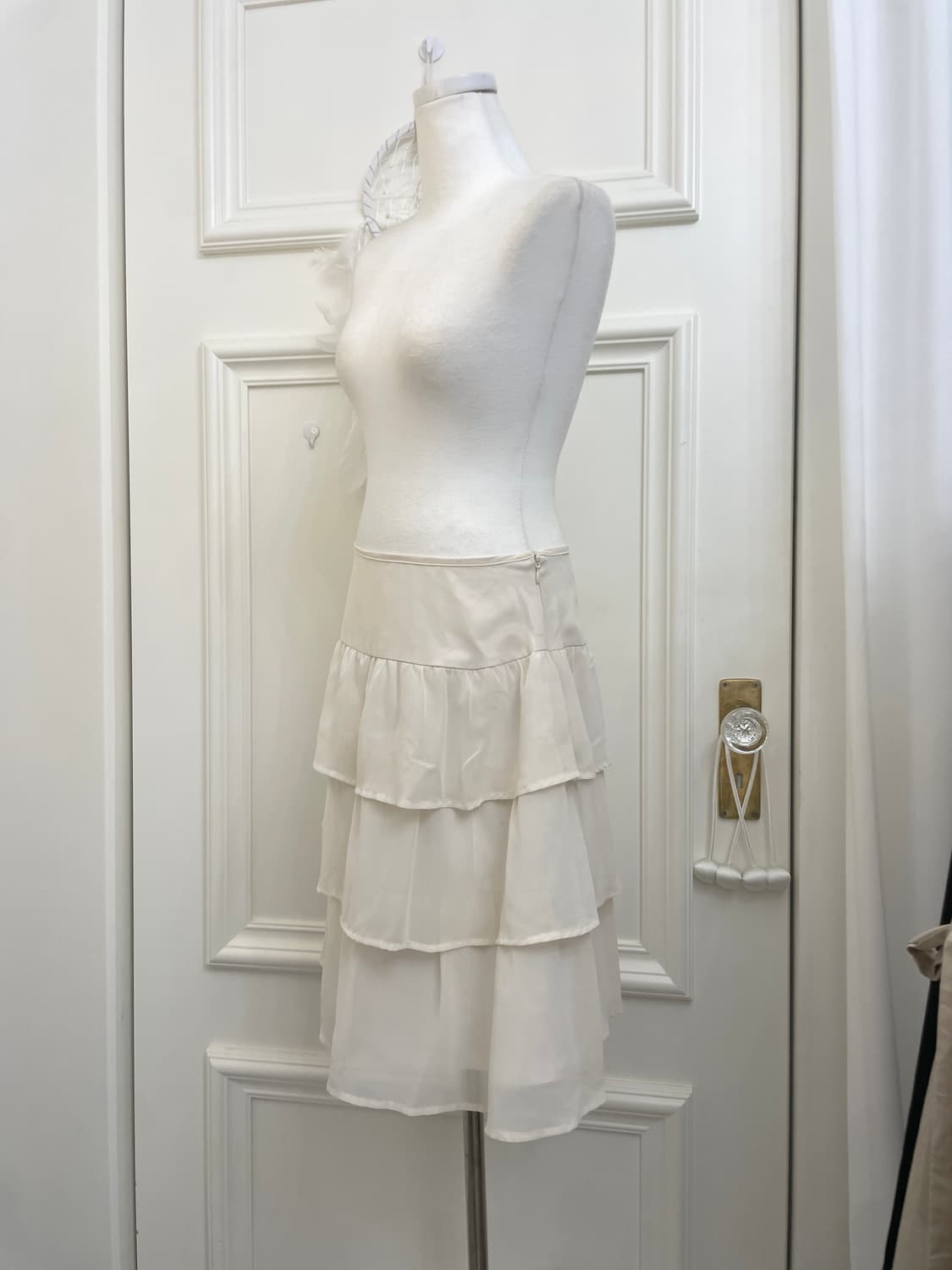 ivory shirring layered skirt 상품이미지2