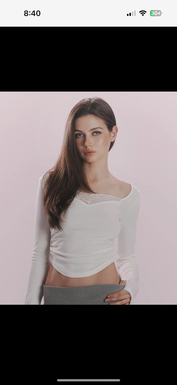 새상품) 플리즈노팔로우 베라 레이스 롱 슬리브 탑 상품이미지1