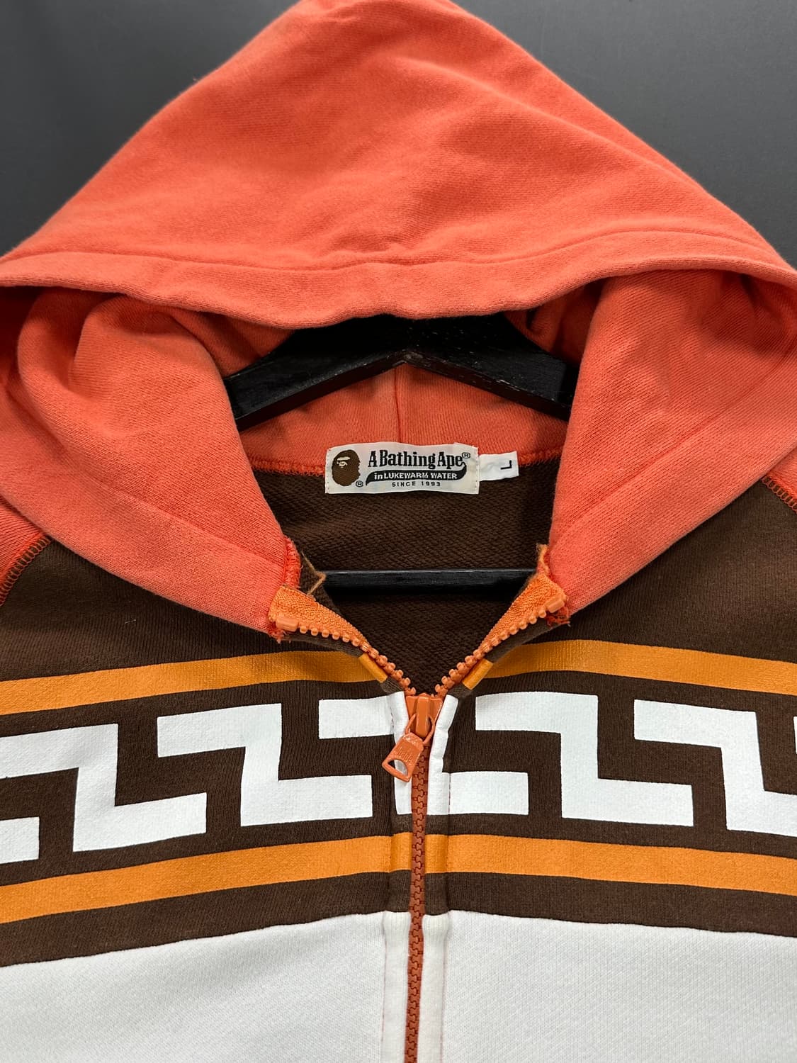 베이프 베이비마일로 패턴 래글런 후드집업 상품이미지7