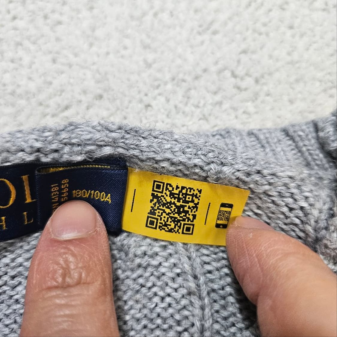 폴로 랄프 로렌 신형 QR 케이블 니트 L 상품이미지3