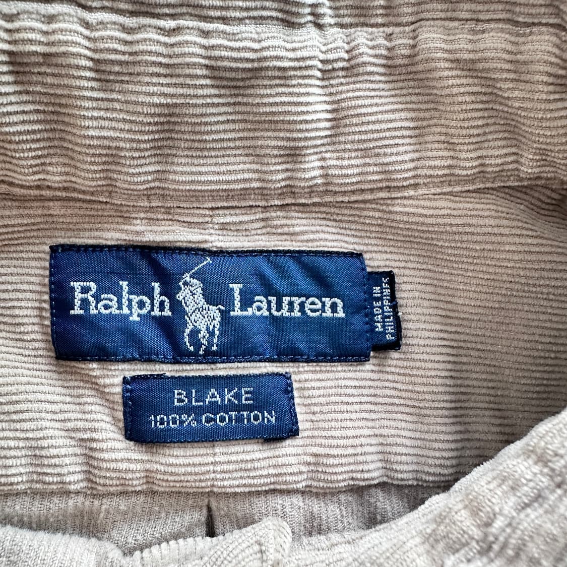 90s 폴로 랄프로렌 블레이크 코듀로이 셔츠 베이지 L 상품이미지5
