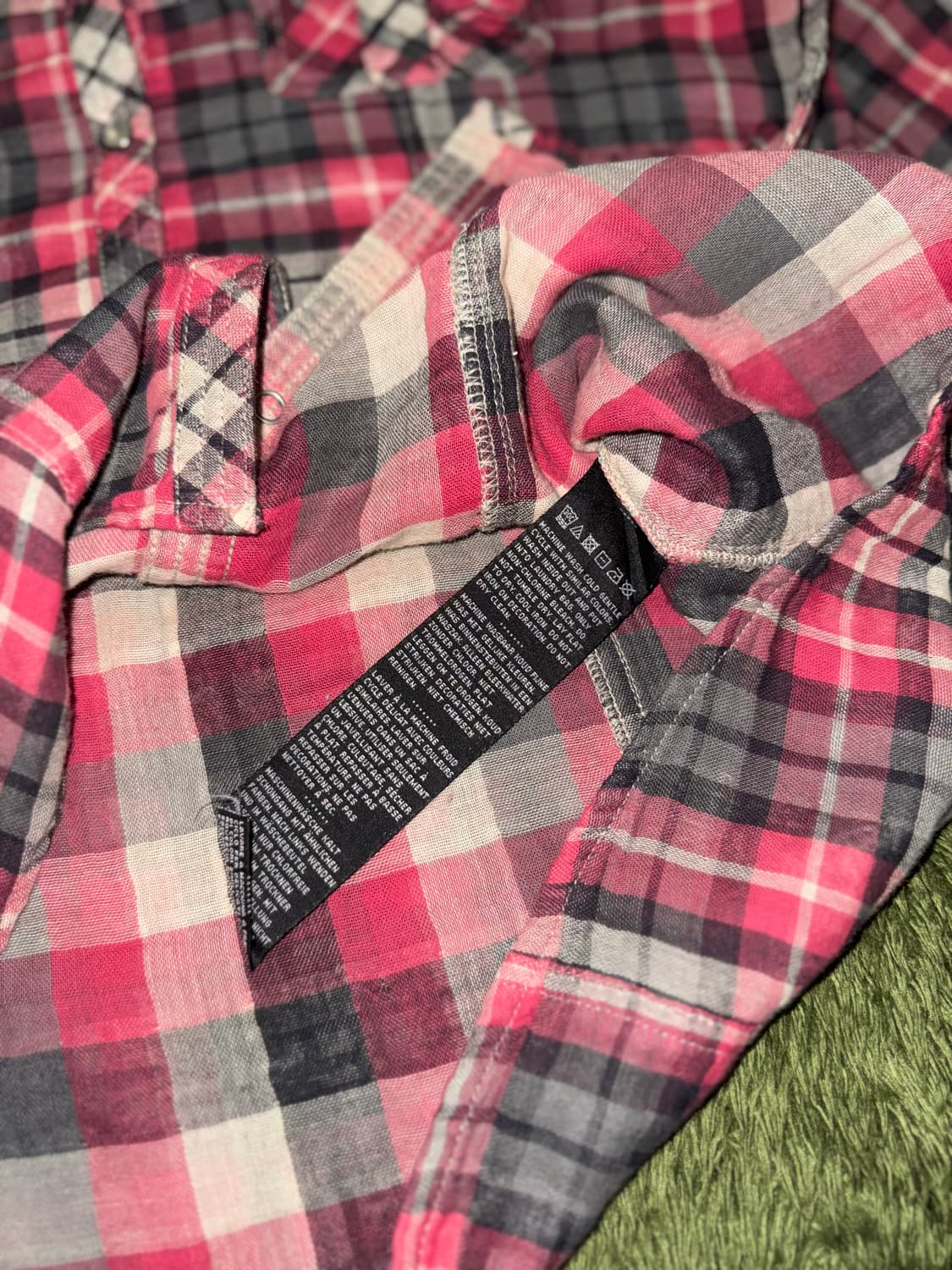 [L] 할리데이비슨 우먼스 웨스턴 펄스냅 스터드 플레이드 체크 셔츠 상품이미지7