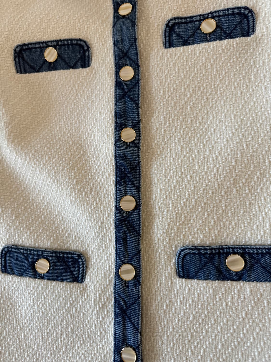 산드로 화이트 데님 트리밍 자켓38 상품이미지7