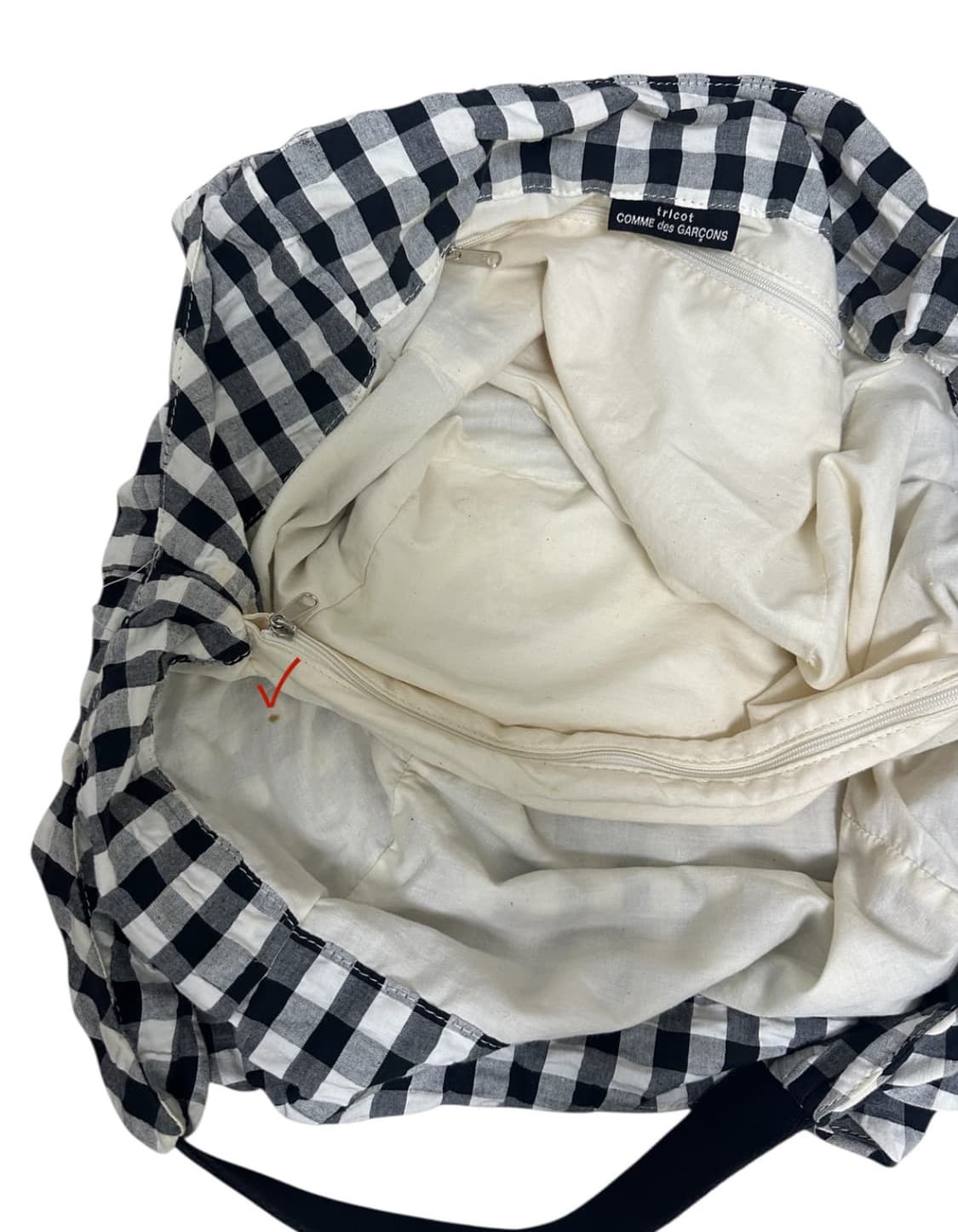 [꼼데가르송] Comme des garcons handbag 체크 토트백 상품이미지7