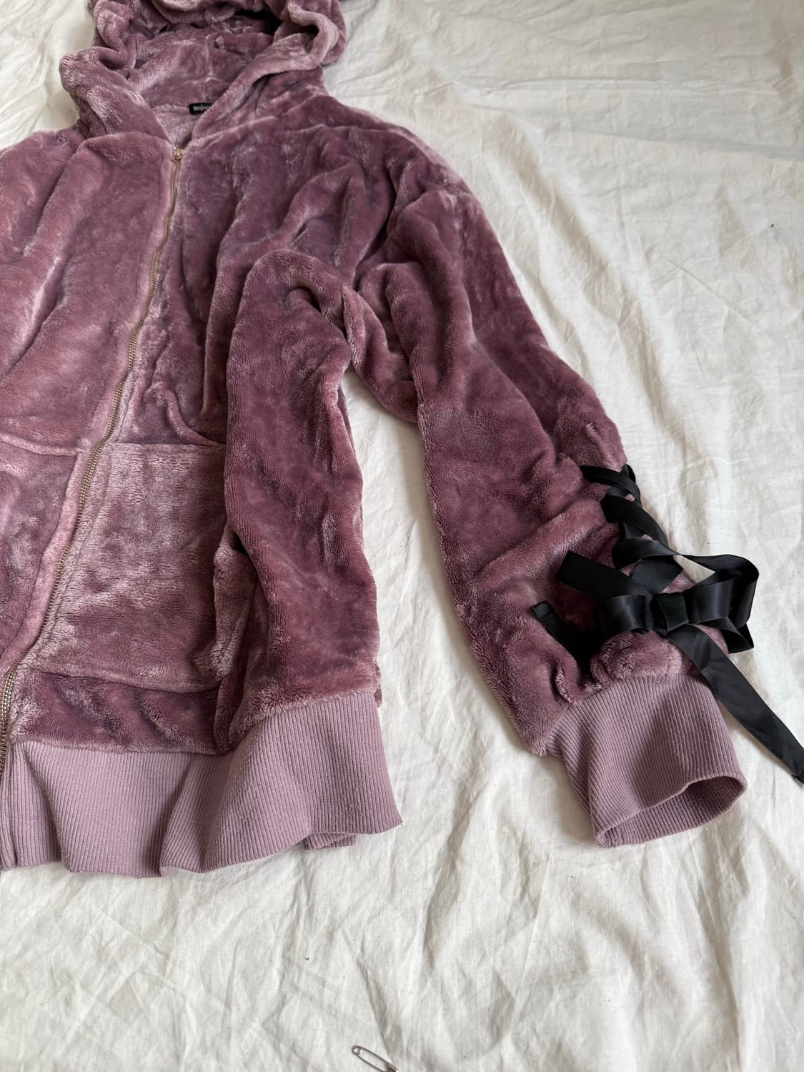 러블리 로리타 갸루 토끼 귀포인트 퍼 후드 상품이미지3