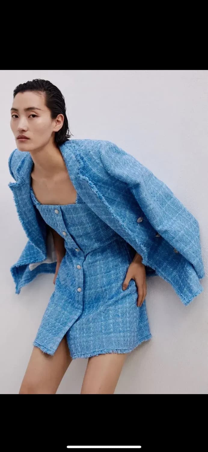 자라 트위드 자켓 L 상품이미지7