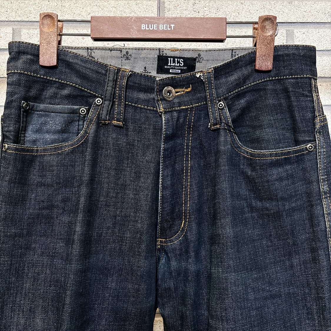 ILL'S 재패니즈 스트릿 인디고 데님팬츠 패턴인서트 디테일 블랙인디고 상품이미지4