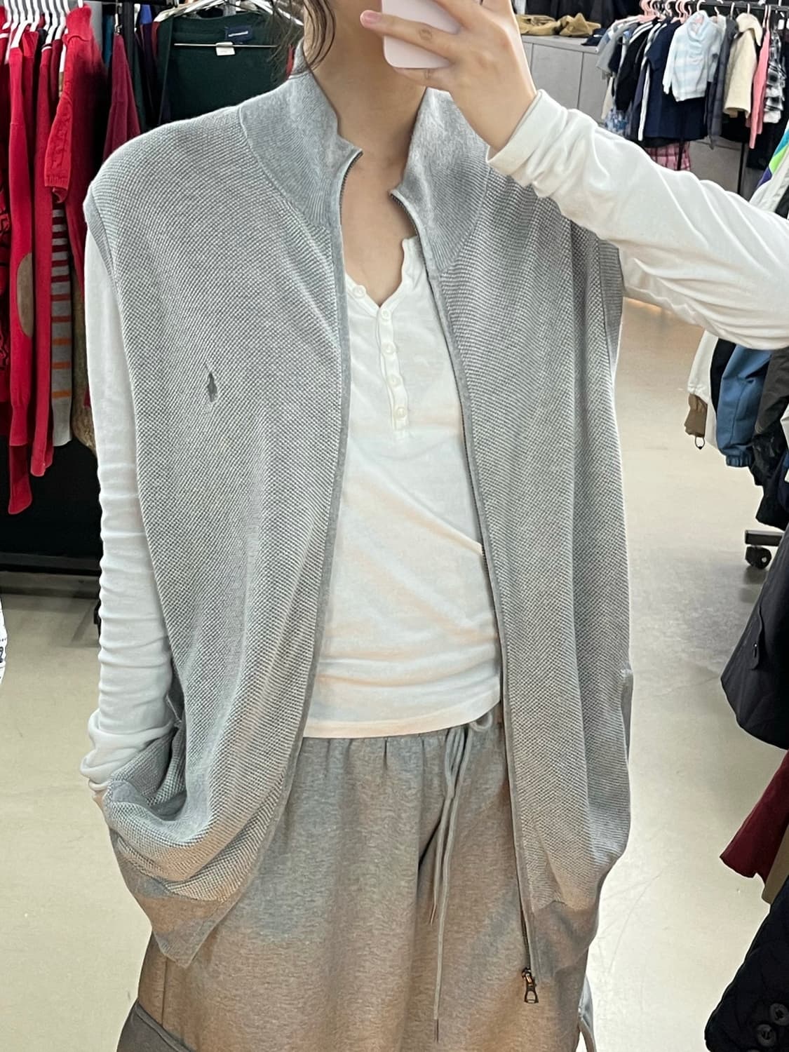 폴로 니트 베스트 집업 상품이미지2