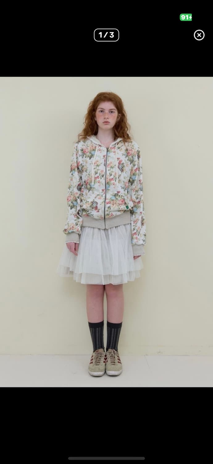 노컨텐츠 Flower Lace Zip-up_ivory  플라워레이스집업 상품이미지1