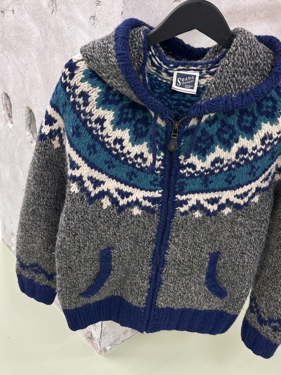winter ethnic knit zip hoody 상품이미지5