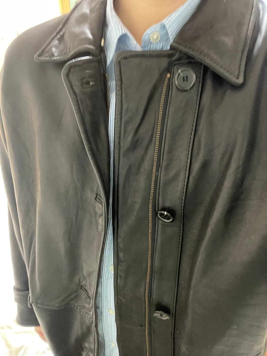 XL 빈티지 양가죽 레더 카코트 상품이미지1