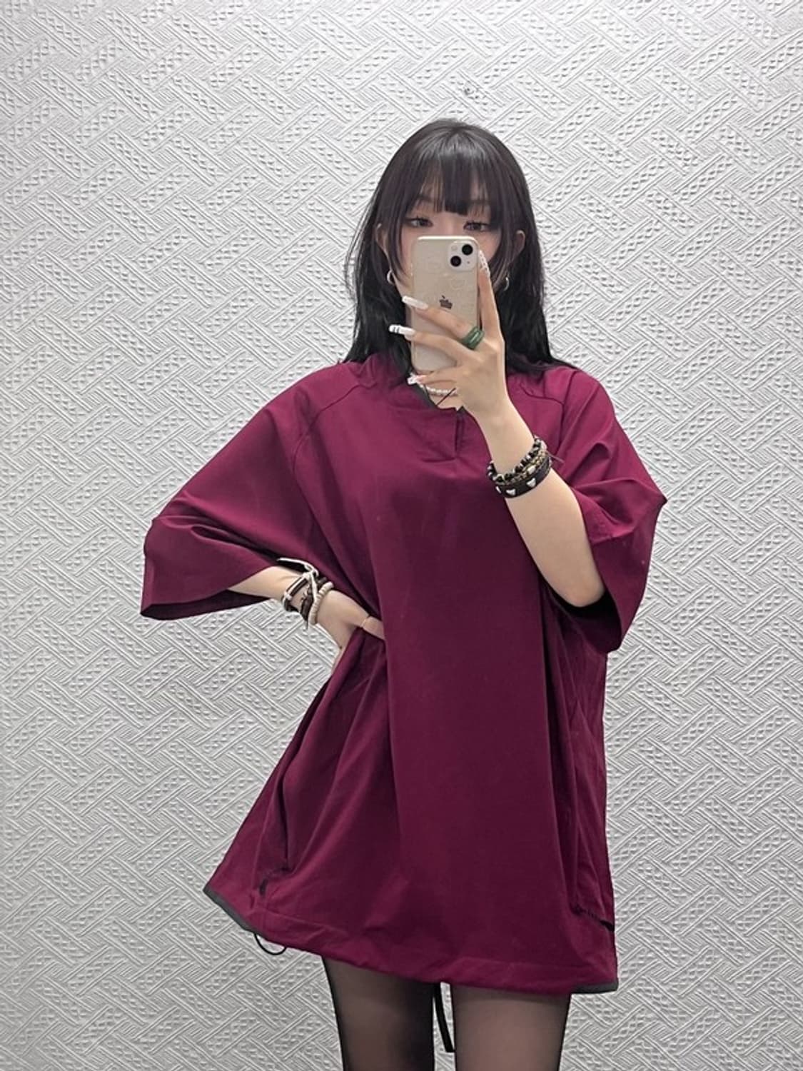 나이키 스포티 버건디 와인 빅사이즈 바람막이 웜업 115 C10985 상품이미지1