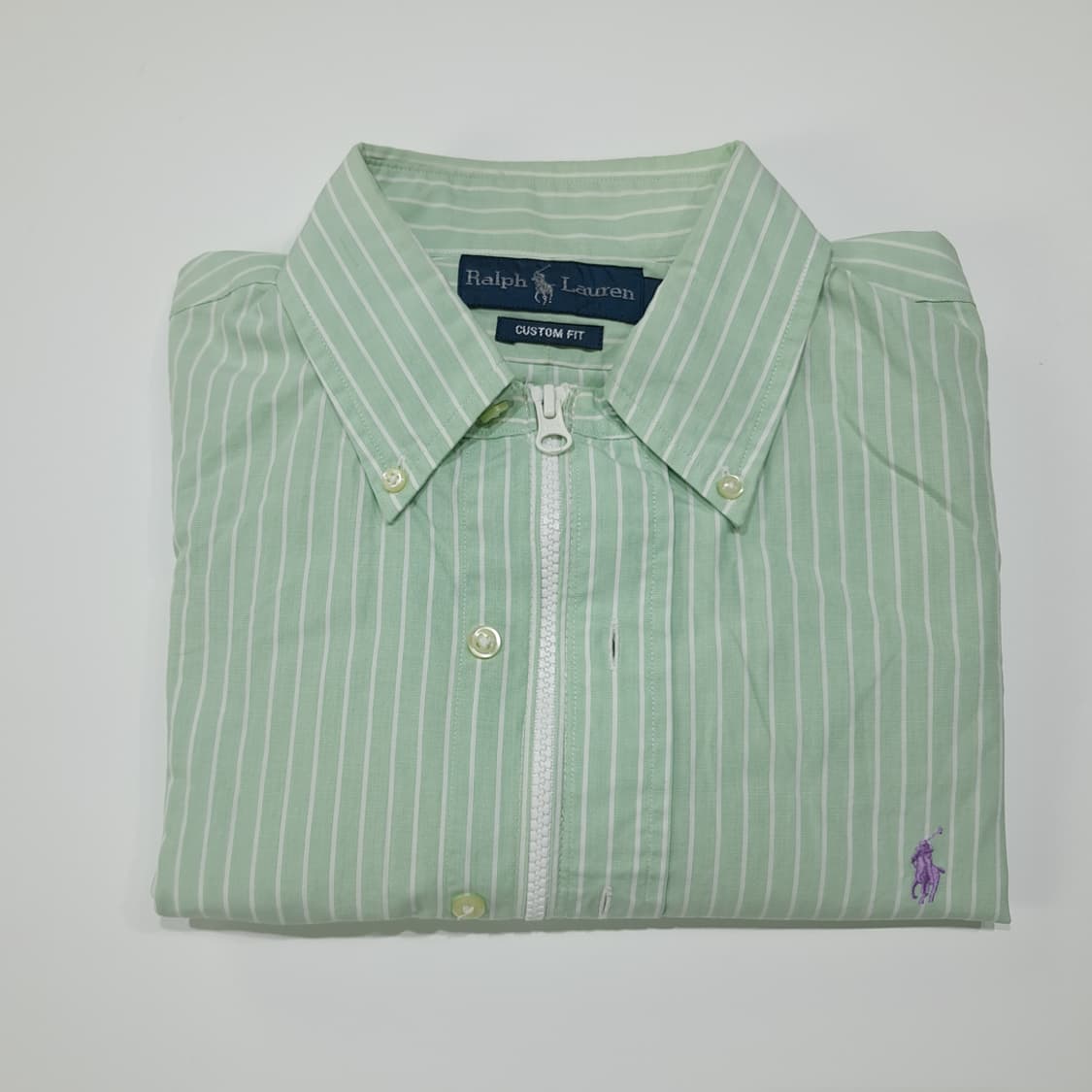 CL906 FREE 폴로 00s 그린 스트라이프 리메이크 크롭 셔츠 남 상품이미지6