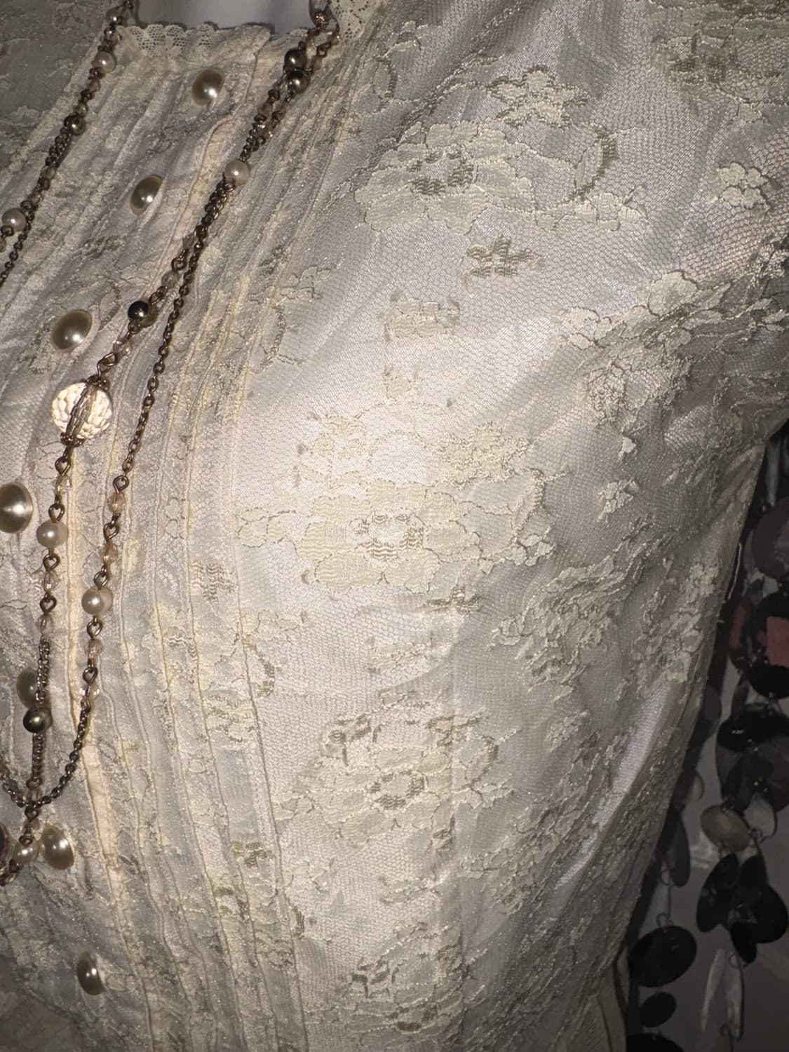 ivory lace button top 상품이미지5