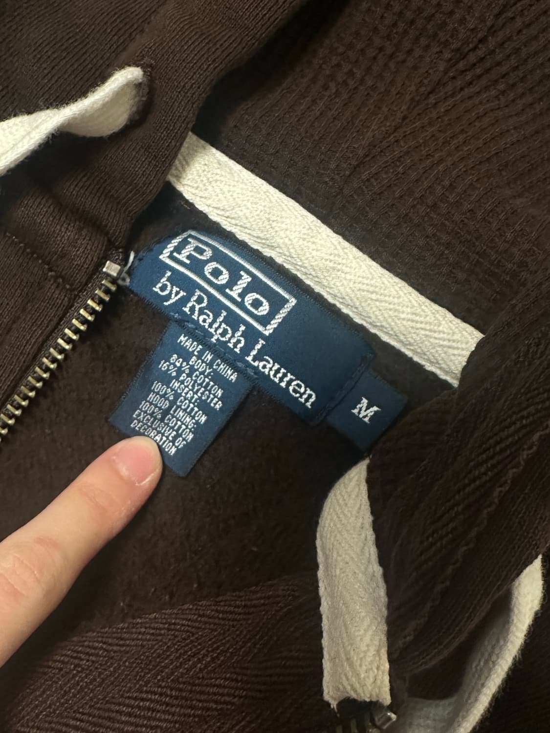 Polo Brown Hooded Zip-Up 상품이미지3