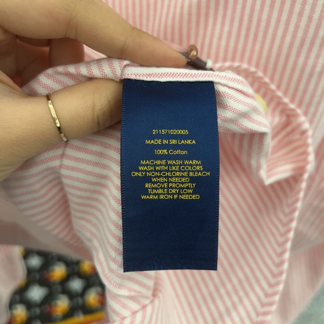폴로 랄프로렌 빈티지 여리 핑크 스트라이프 옥스포드 셔츠 L C07564 상품이미지6