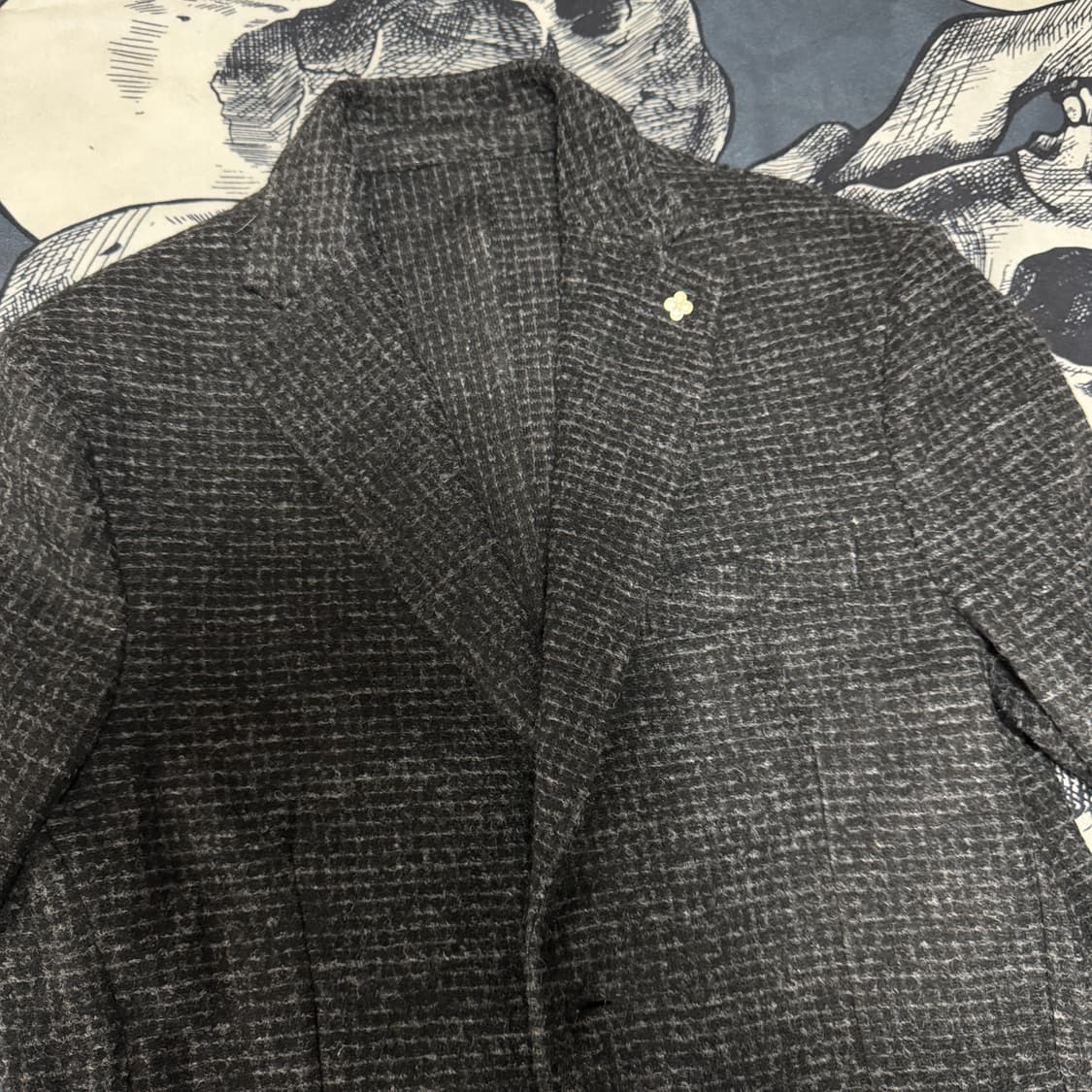 빠니깔레 블랙 울체크 자켓 XL사이즈 상품이미지5