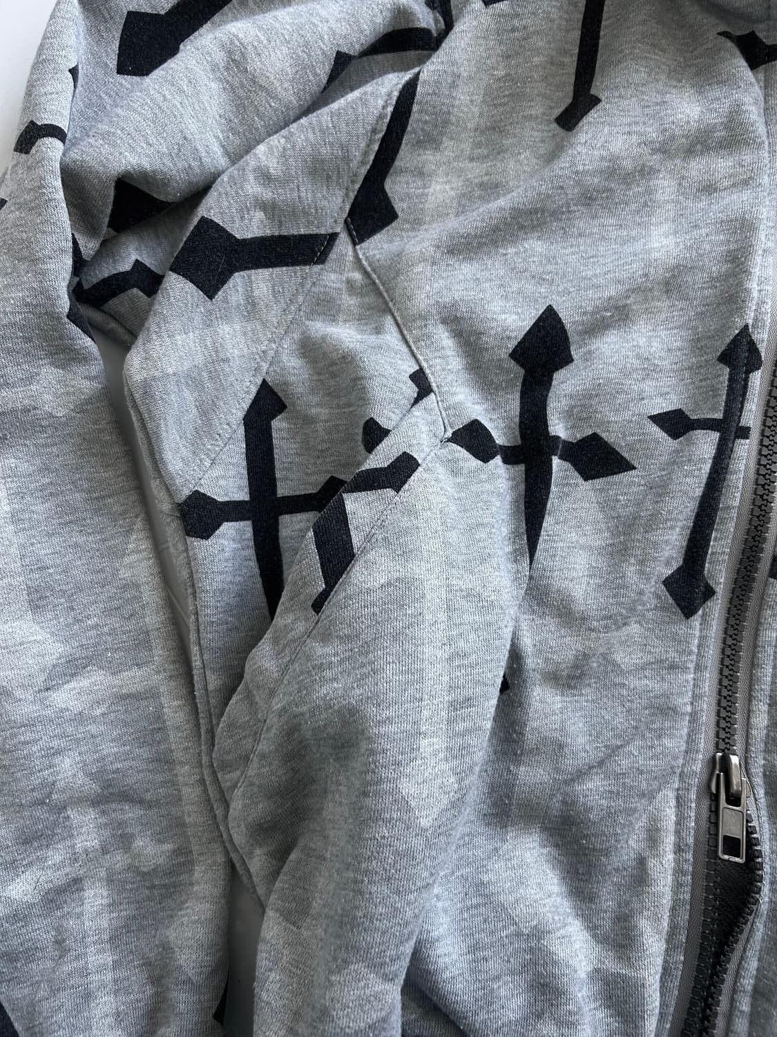 빈티지 십자가 크로스 고스 펑크 투웨이 후드 집업 자켓 상품이미지4