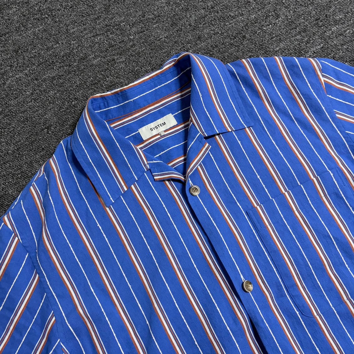 시스템 블루 스트라이프 셔츠 상품이미지2