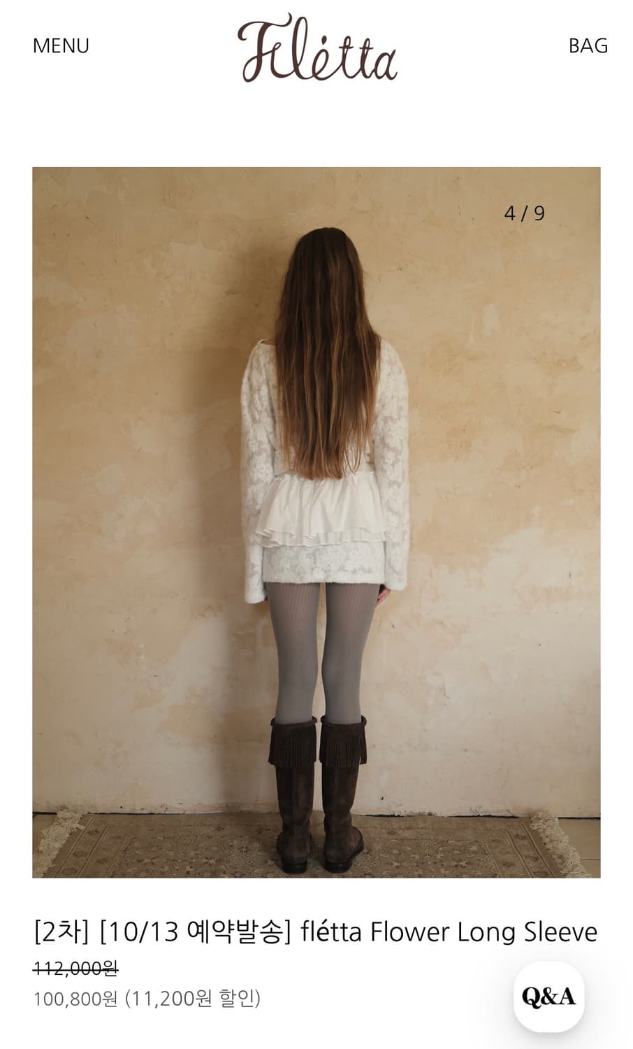 fletta 플레따 25fw 플라워 롱슬리브 상품이미지3
