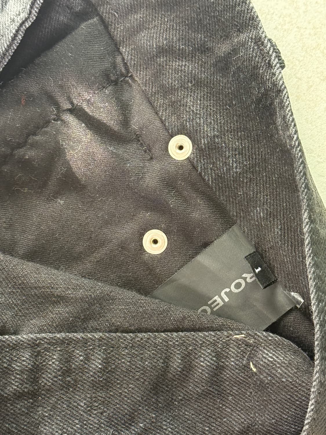 프로젝트gr 프로코콜 인덱스 백워드 코티드 데님 블랙 상품이미지3