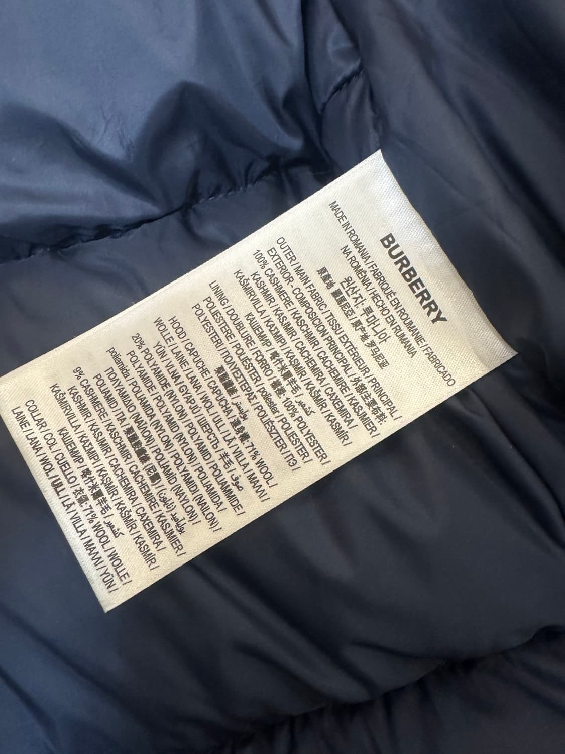 정품 버버리 패딩 자켓 캐시미어 새것 상품이미지9