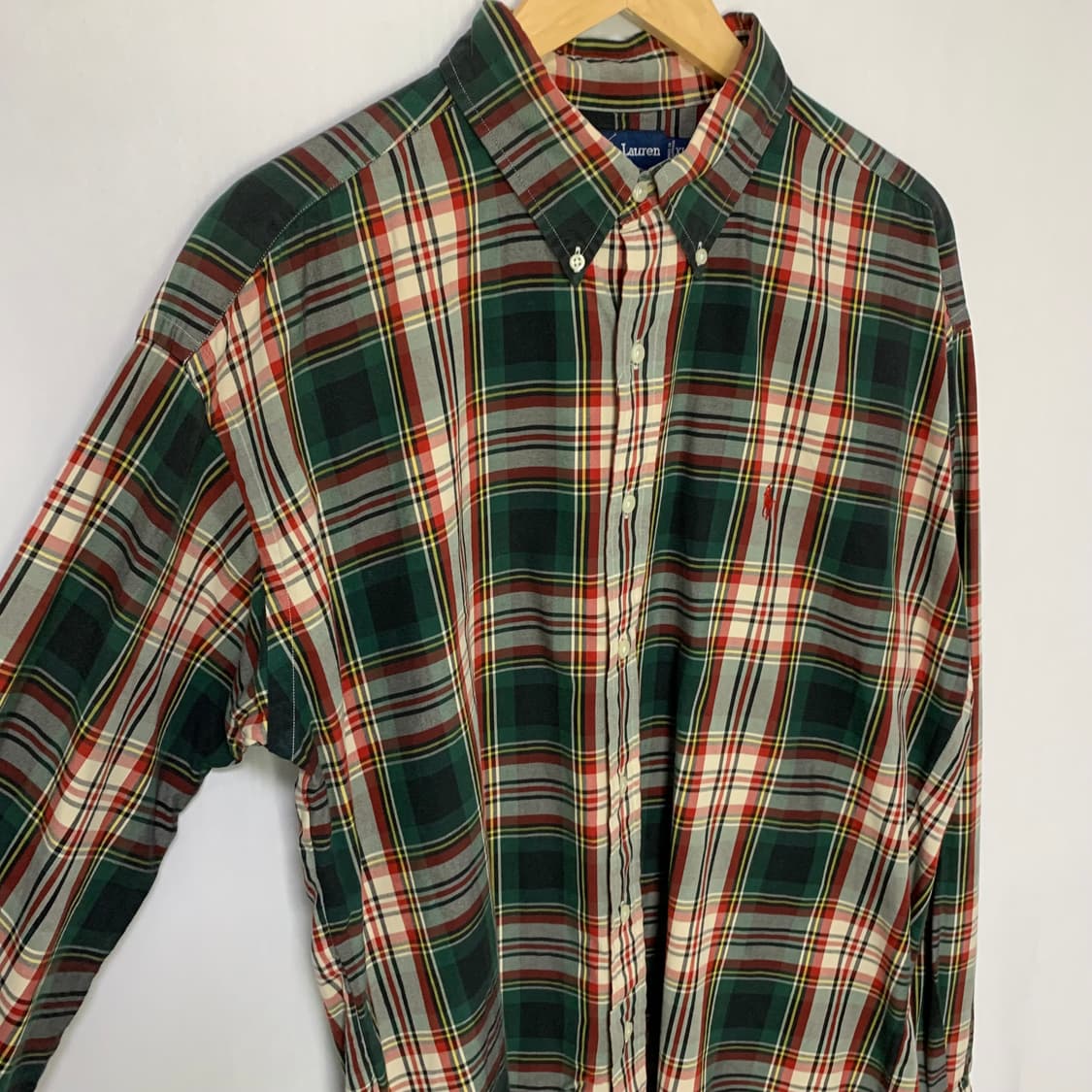 폴로 랄프로렌 체크 남방 긴팔 코튼 셔츠 XL 남녀공용 상품이미지3