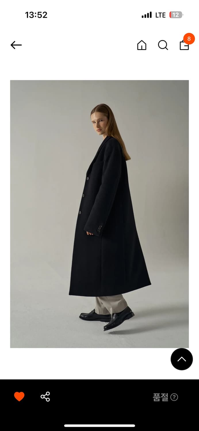 파사드패턴 캐시미어 테일러드 코트 블랙 상품이미지2