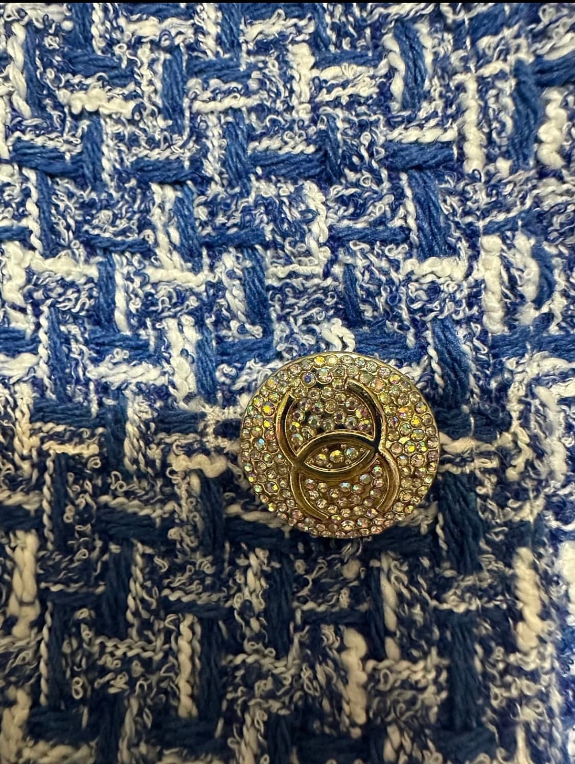 샤넬 트위드 반팔 자켓 블루 정품 상품이미지3