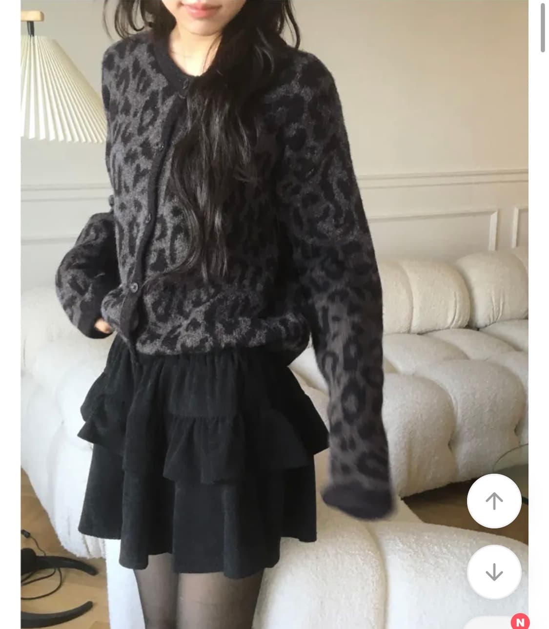 레오파드 앙고라 니트 가디건  상품이미지2