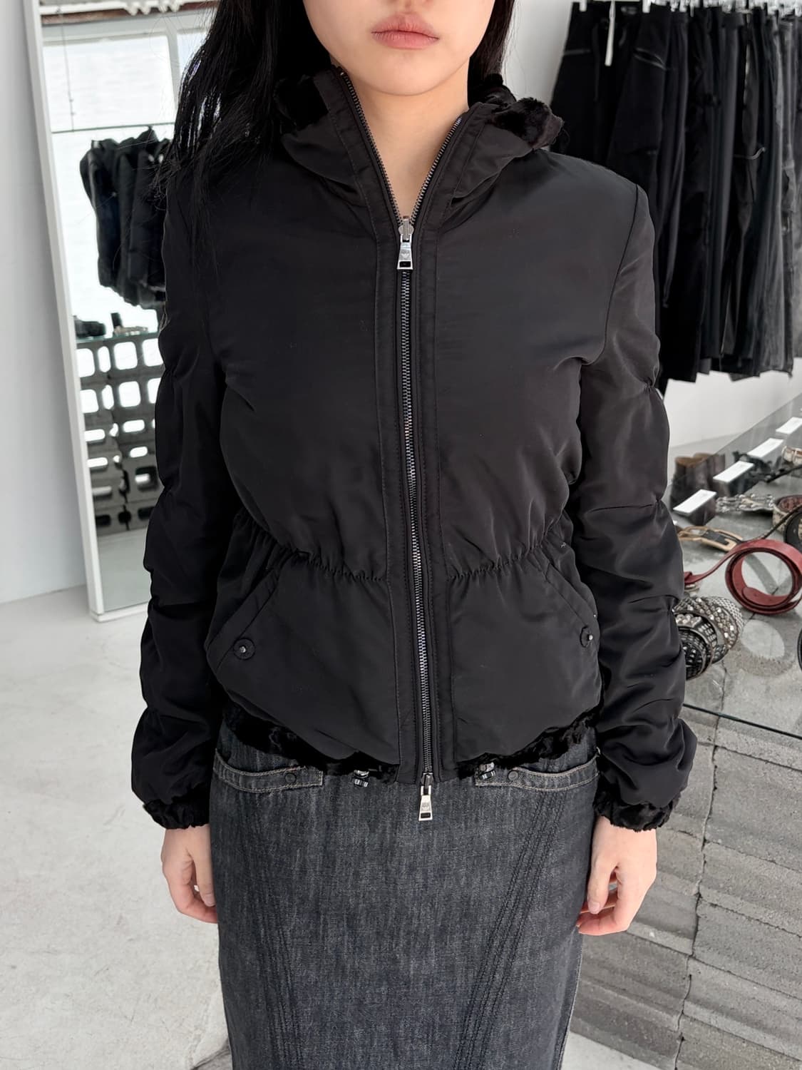 2000‘s 엠포리오 아르마니 리버시블 벨루어 집업 상품이미지4