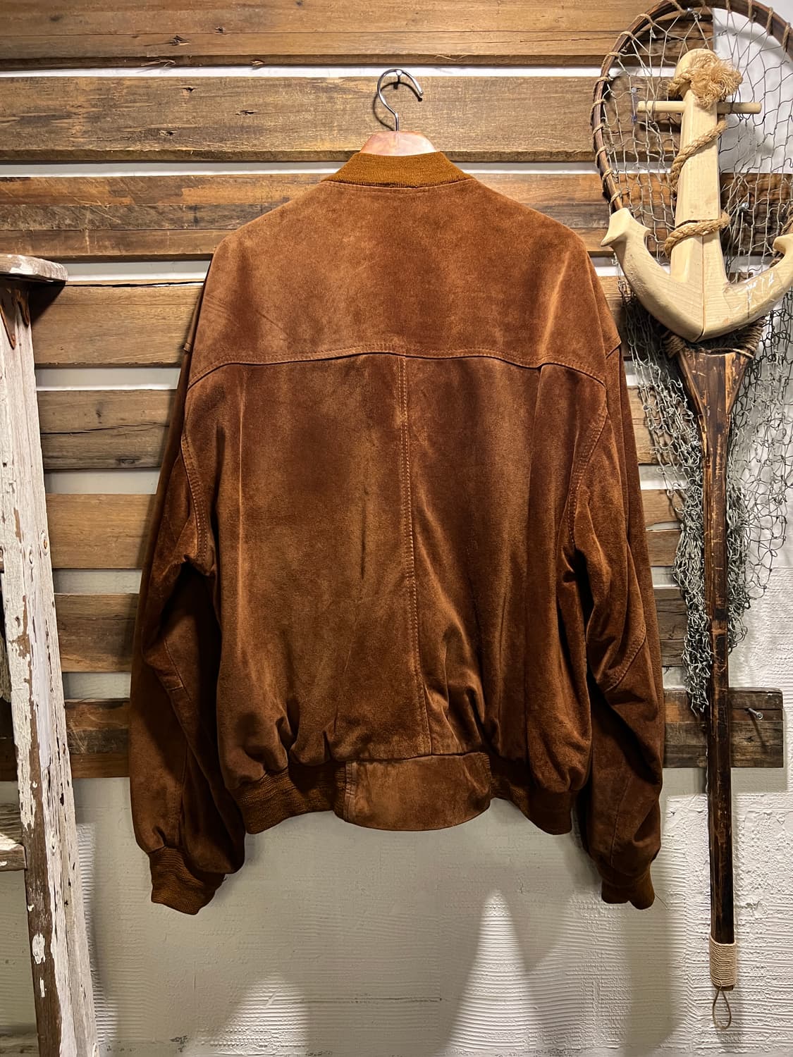 [L]90's USA 빈티지 오버핏 스웨이드 블루종 봄버 자켓 상품이미지7