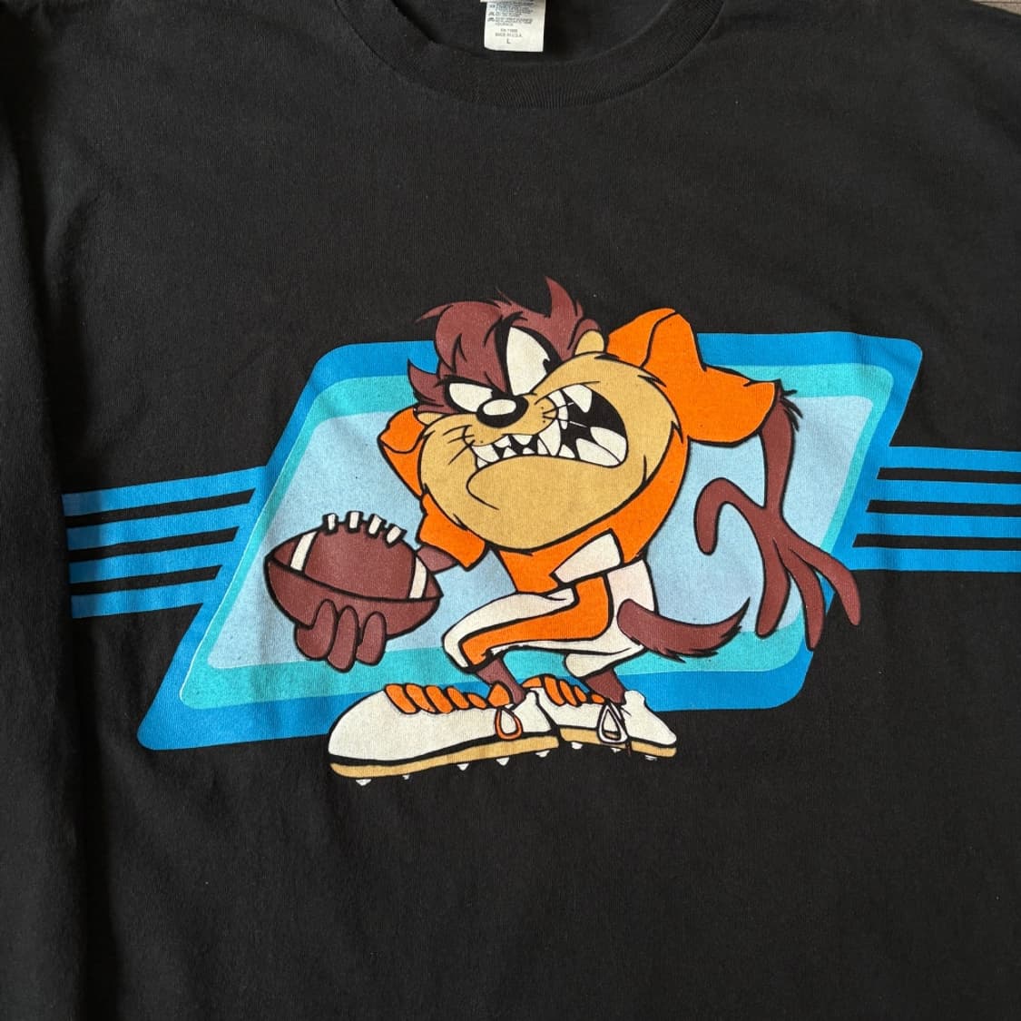 90년대 미국 생산 루니툰즈 테즈 블랙 롱 슬리브 긴팔티 상품이미지6