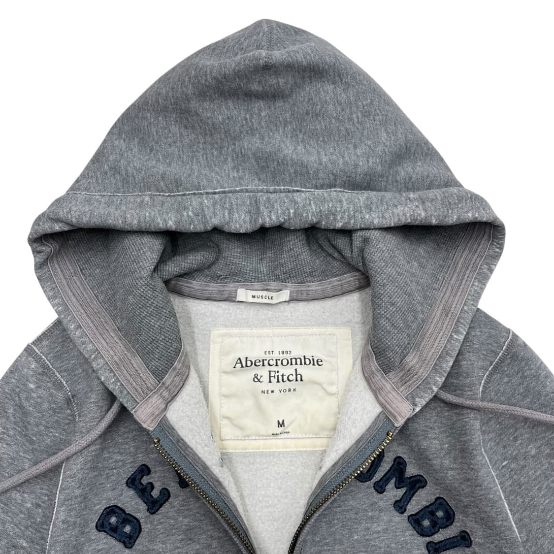 아베크롬비 패치 로고 그레이 후드집업 M 상품이미지5