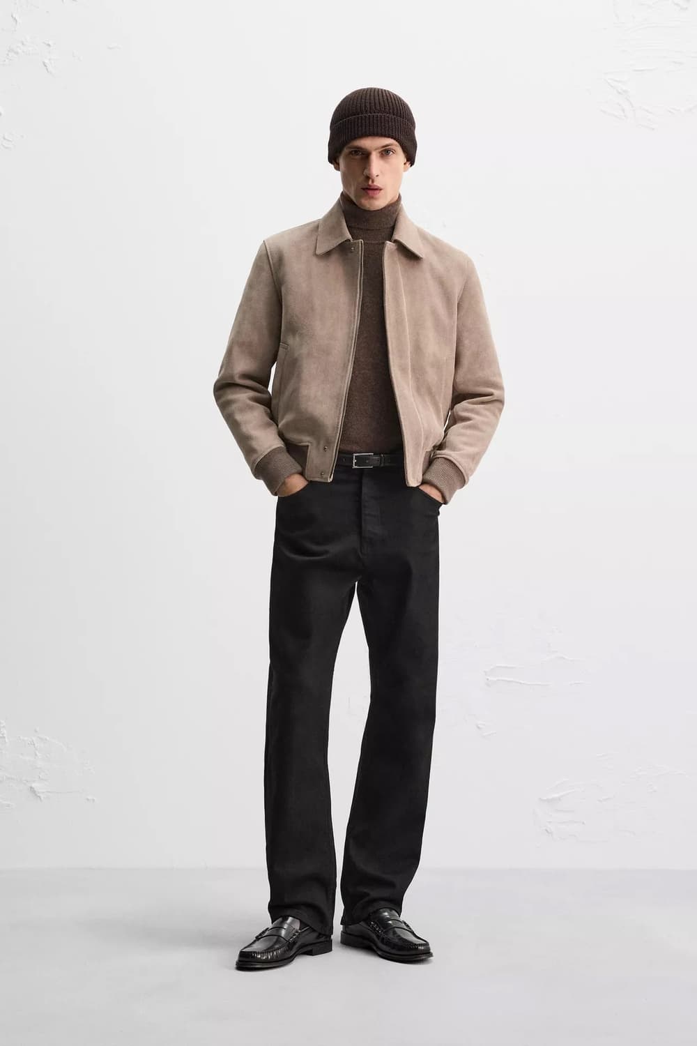 자라 오리진 스웨이드 레더 점퍼 가죽 자켓 L 상품이미지1