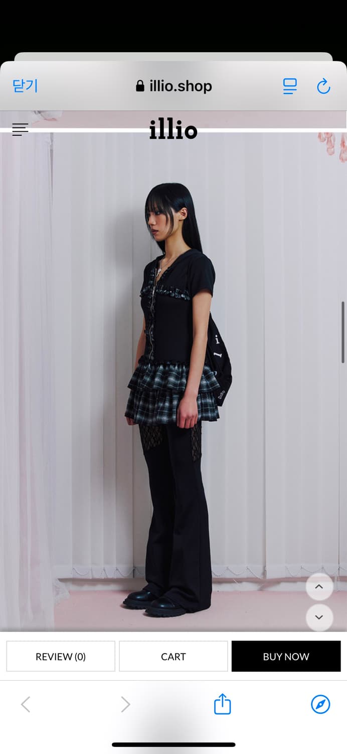 일리오 illio Ruffle dress 러플 체크 펑크 후드원피스 상품이미지3