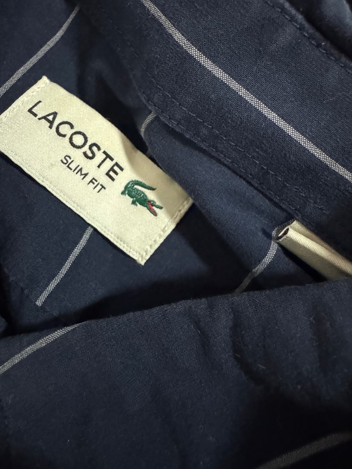 정품 라코스테 슬림핏 스트라이프 셔츠 s 상품이미지3