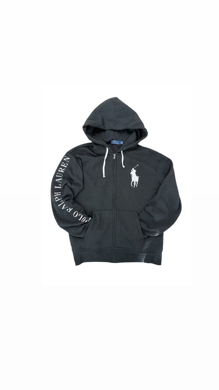폴로 빅포니 레터링 블랙 후드집업 상품이미지1