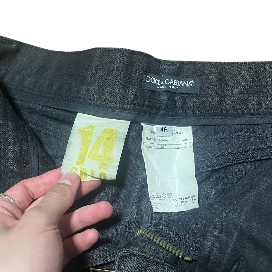 돌체 앤 가바나 [14 Gold] 워싱 블랙 데님 팬츠 상품이미지4