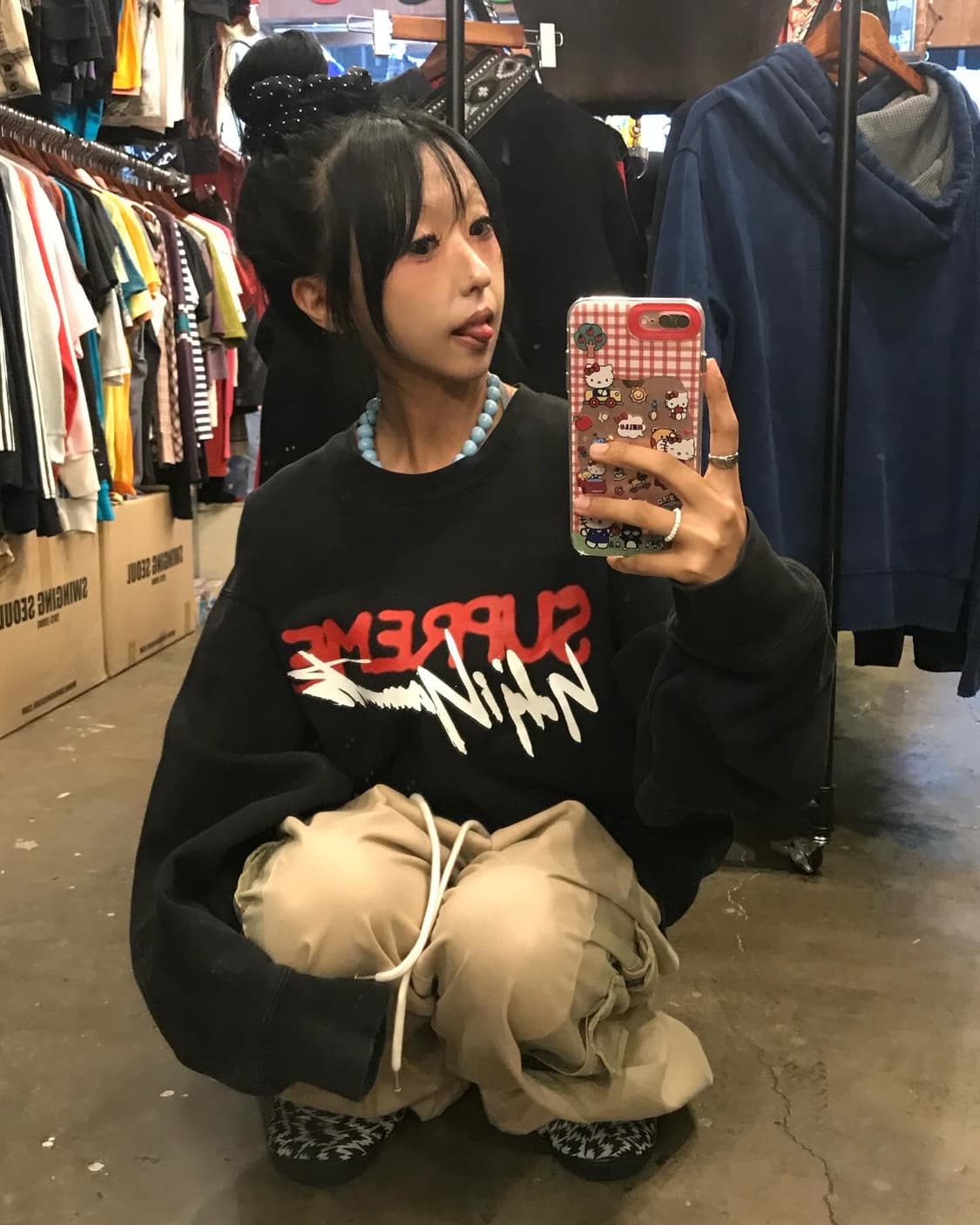 Supreme X Yohji Yamamoto Crewneck - 20fw 상품이미지5