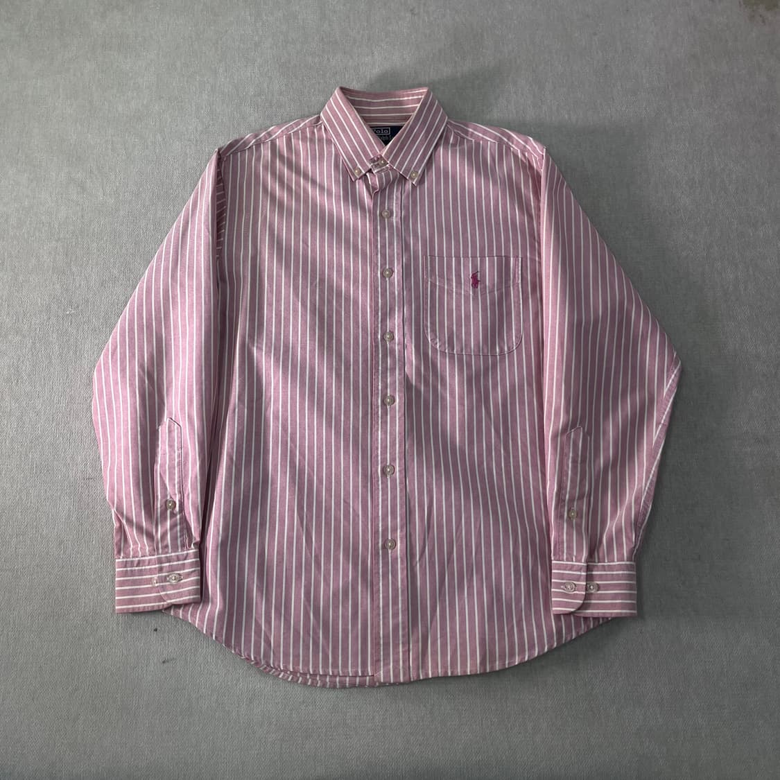 100 폴로랄프로렌 핑크 스트라이프 코튼 셔츠 상품이미지1