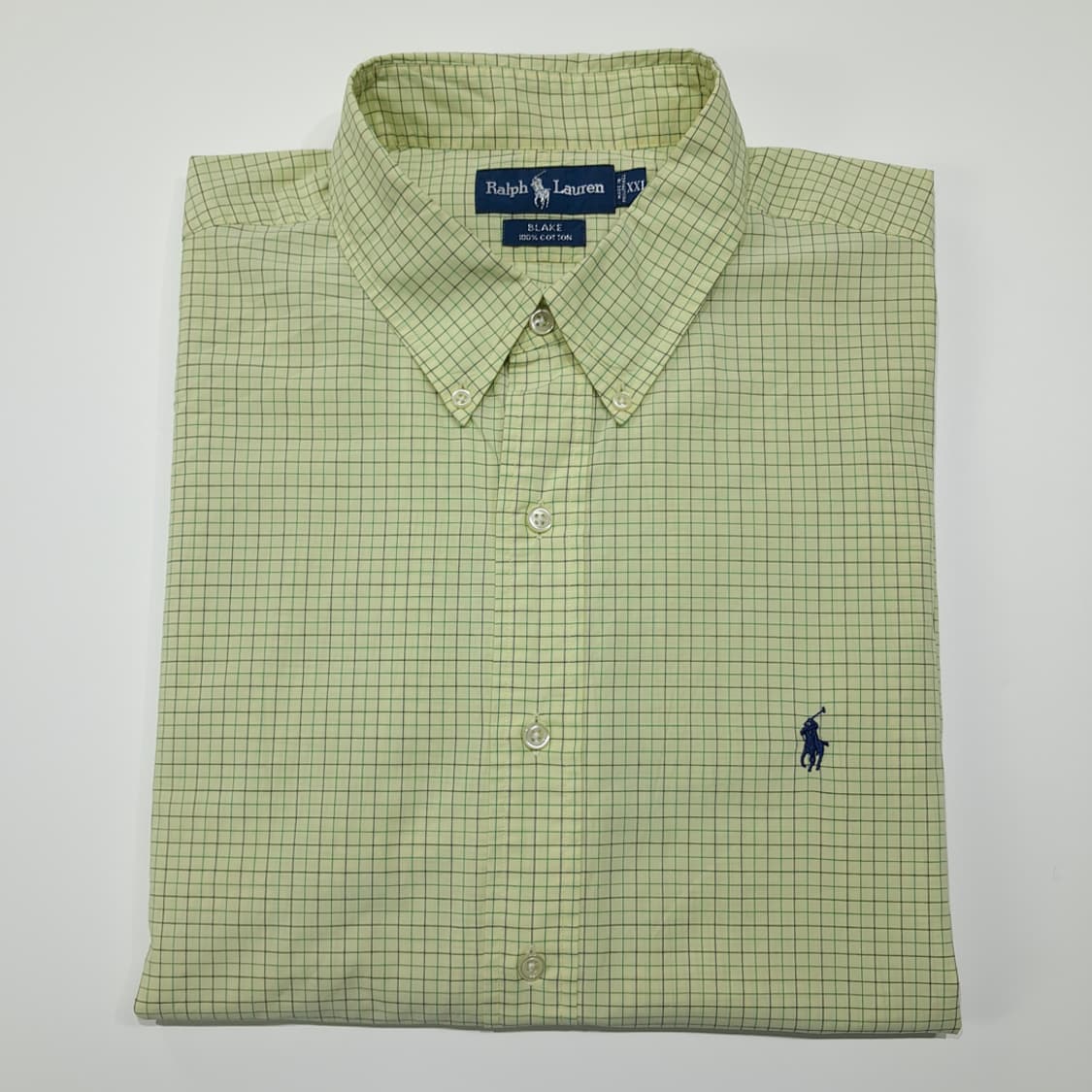 CL775 2XL 폴로 90s 마이크로체크 버튼다운 옐로우 셔츠 남방 상품이미지8