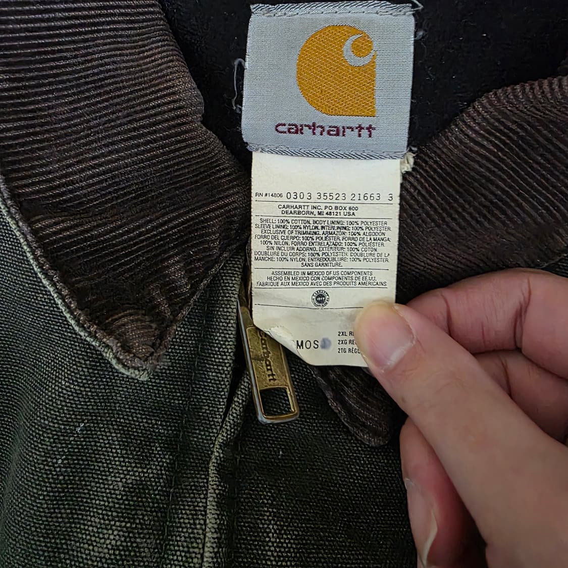 [XXL] 00s 빈티지 칼하트 산타페 j14 MOS 트래쉬드 워크자켓 상품이미지7