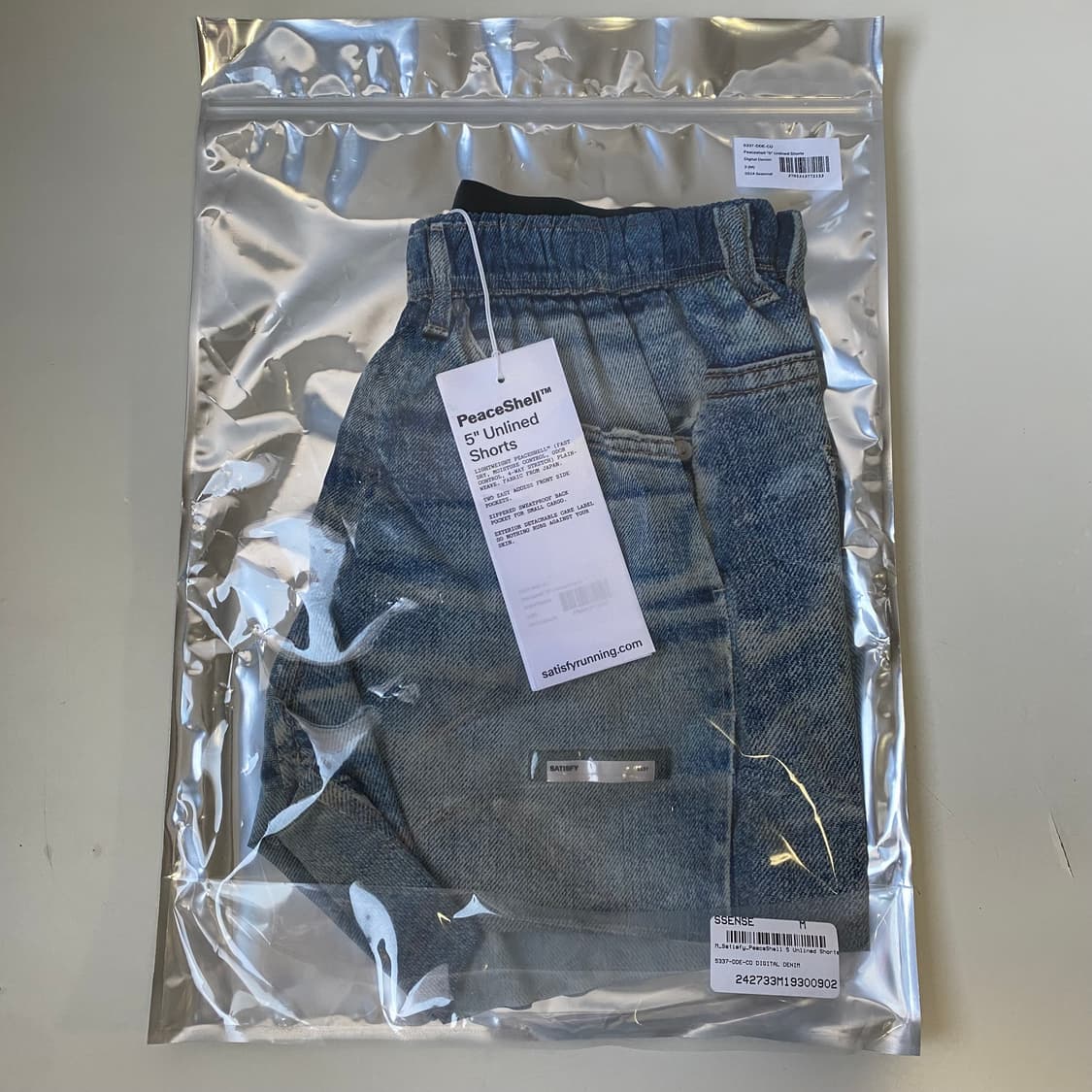 [M] 새티스파이 피스쉘 5인치 언라인드 쇼츠 디지털 데님 상품이미지8